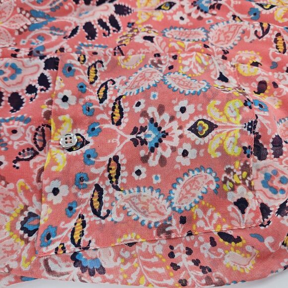 AS U Wish Sz L Peasant Tunic Dress Peach Navy POCKETS Hippie Boho Festival 3/4sl - Picture 13 of 16